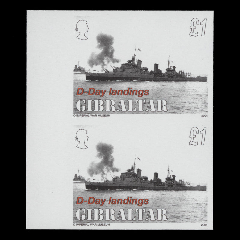 Gibraltar 2004 (Proof) £1 D-Day Anniversary imperf pair