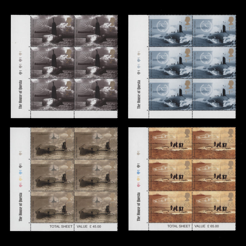 Great Britain 2001 (MNH) Submarines cylinder blocks