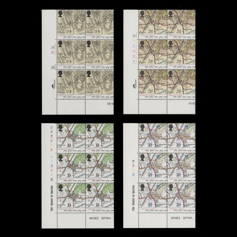 Great Britain 1991 (MNH) Ordnance Survey Bicentenary plate blocks