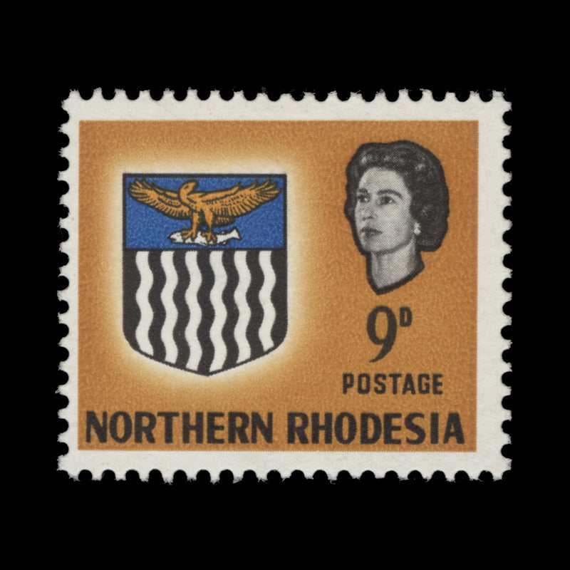 Northern Rhodesia 1963 (Variety) 9d Arms missing black