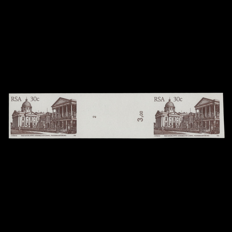 South Africa 1982 (MNH) 30c Old Legislative Building imperf gutter pair