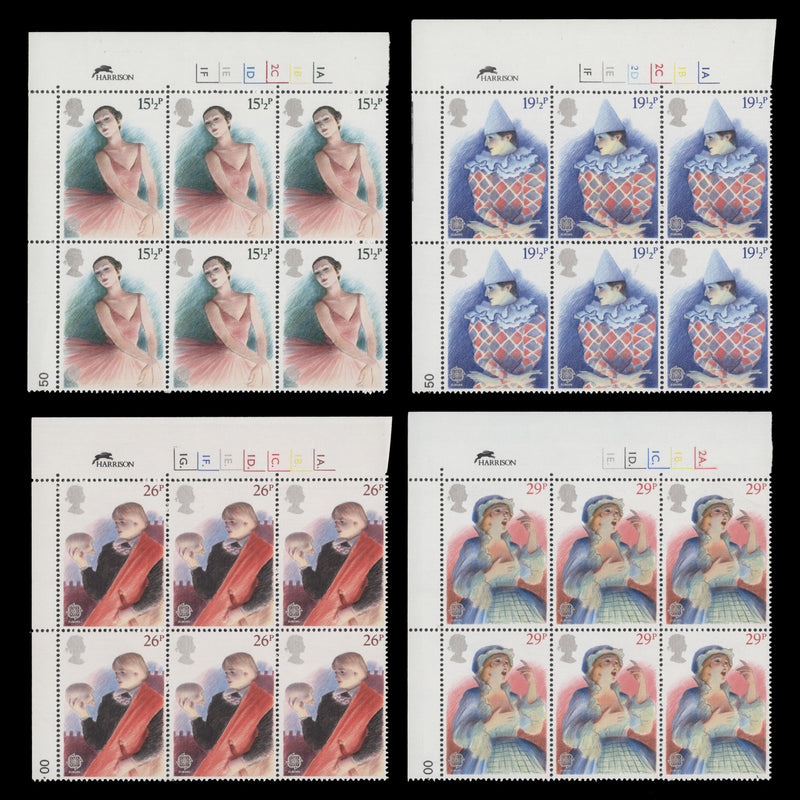 Great Britain 1982 (MNH) British Theatre cylinder blocks