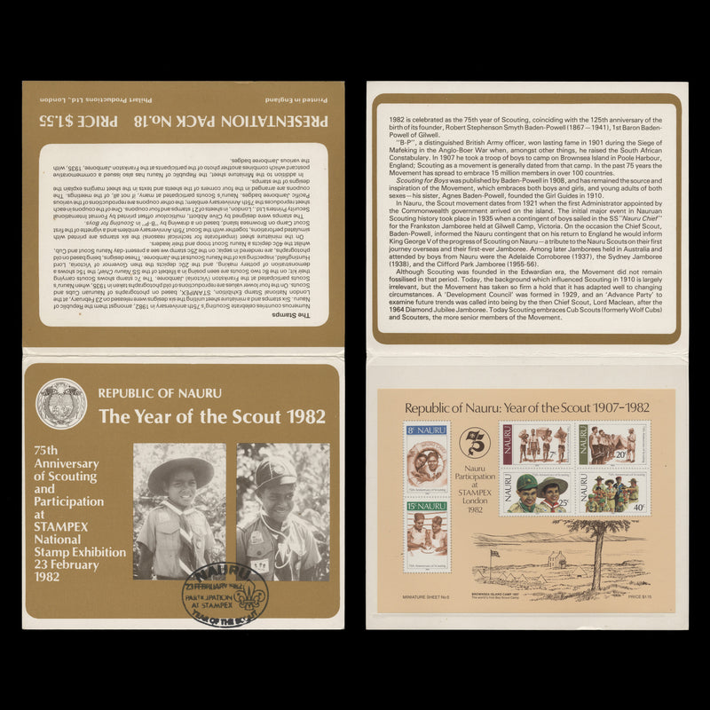 Nauru 1982 Scouting Anniversary presentation pack