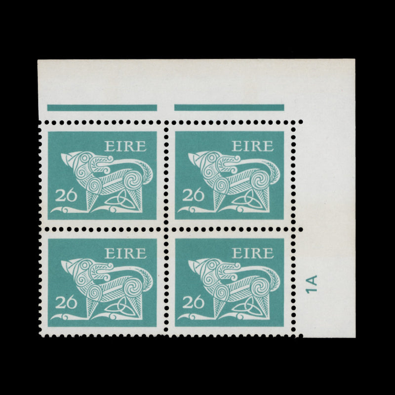 Ireland 1982 (MNH) 26p Dog cylinder 1A block x 4, perf 14 x 14½, litho