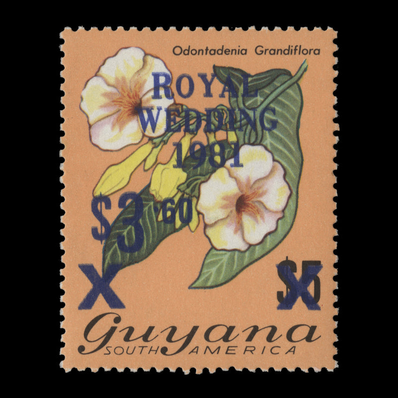 Guyana 1981 (Variety) $3.60/$5 Royal Wedding surcharge double