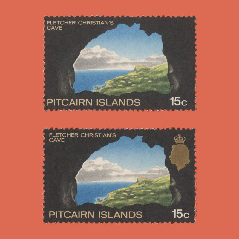 Pitcairn Islands 1969 (Error) 15c Fletcher Christian's Cave missing gold