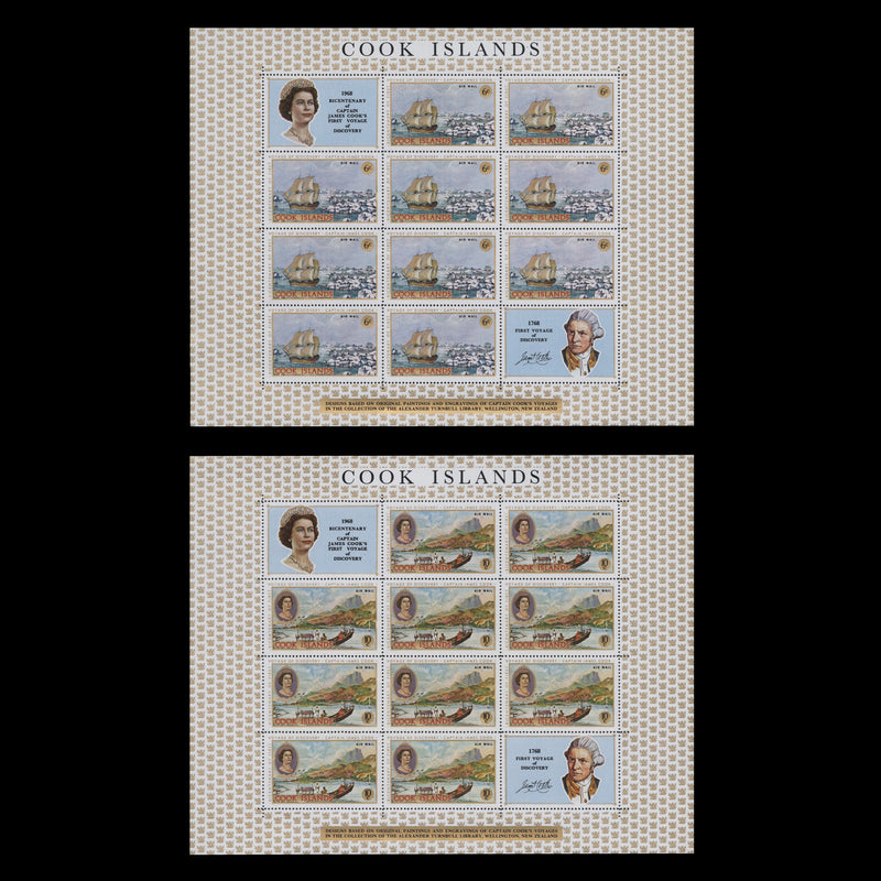 Cook Islands 1968 (MNH) Bicentenary of Captain Cook's First Voyage sheetlets