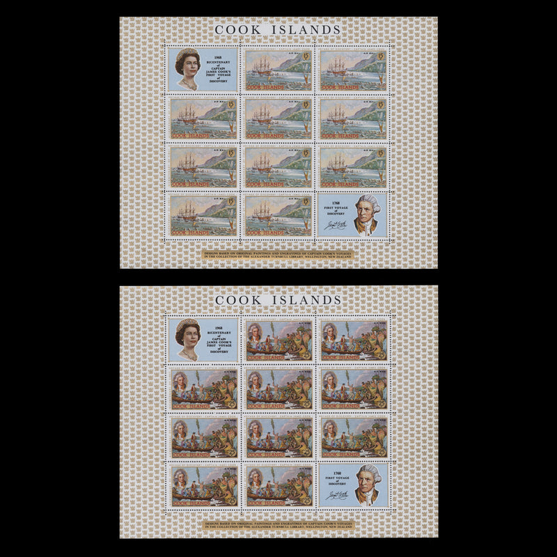 Cook Islands 1968 (MNH) Bicentenary of Captain Cook's First Voyage sheetlets