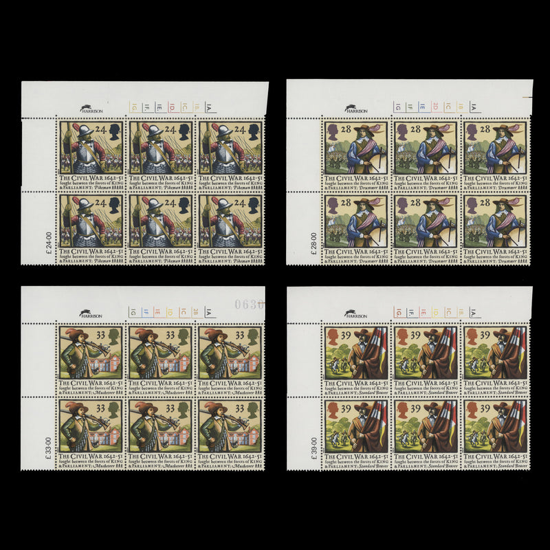 Great Britain 1992 (MNH) Civil War Anniversary cylinder blocks