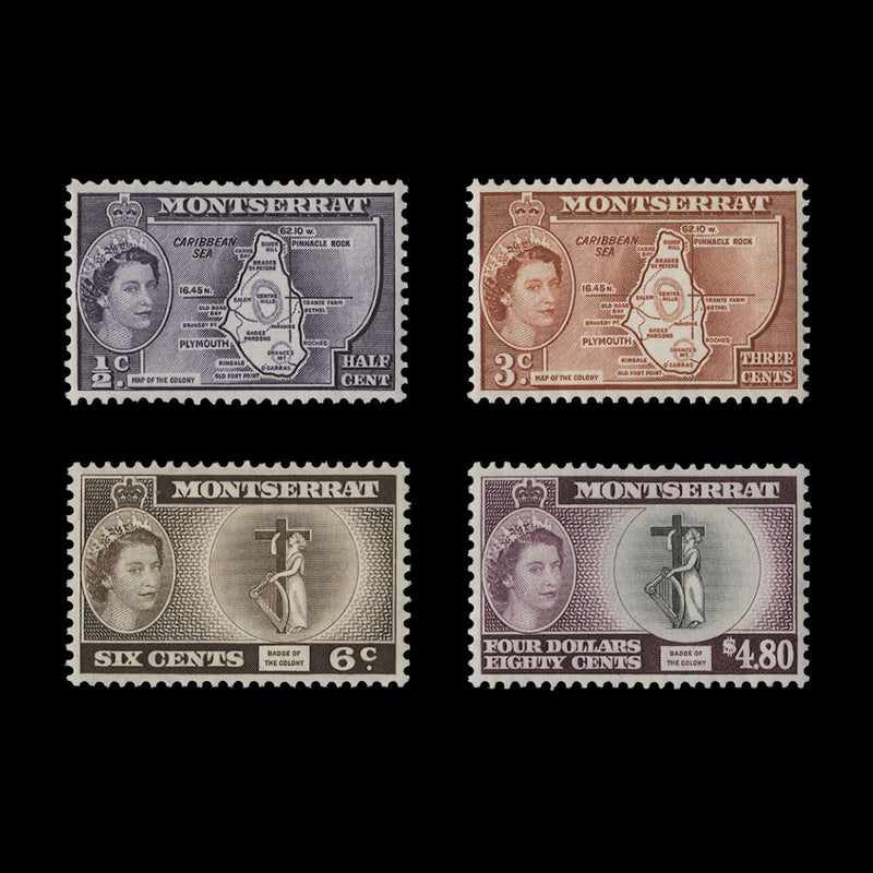 Montserrat 1958 (MLH) Definitives, inscribed 'COLONY'