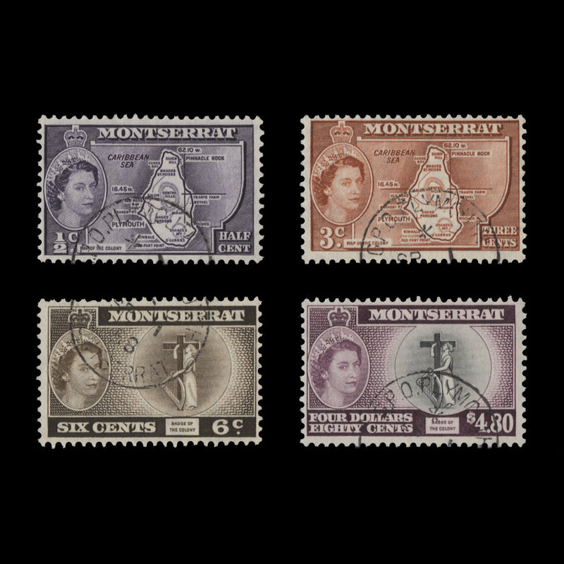 Montserrat 1958 (Used) Definitives, inscribed 'COLONY'