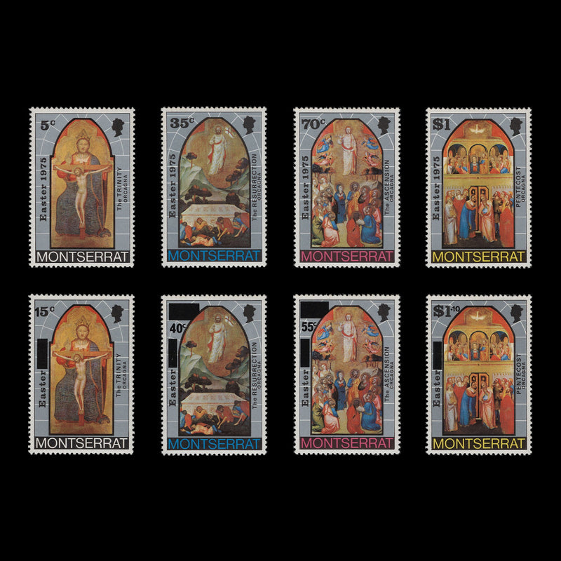 Montserrat 1976 (Variety) Easter set missing obliterator/surcharge