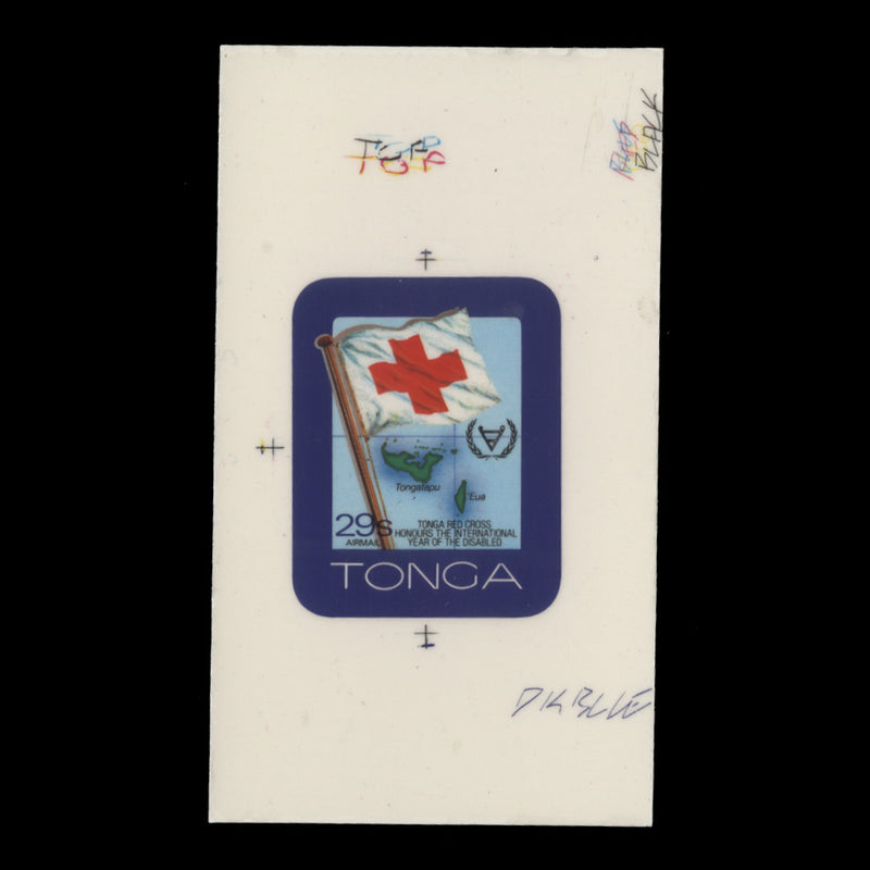 Tonga 1981 29s Year of the Disabled cromalin proof