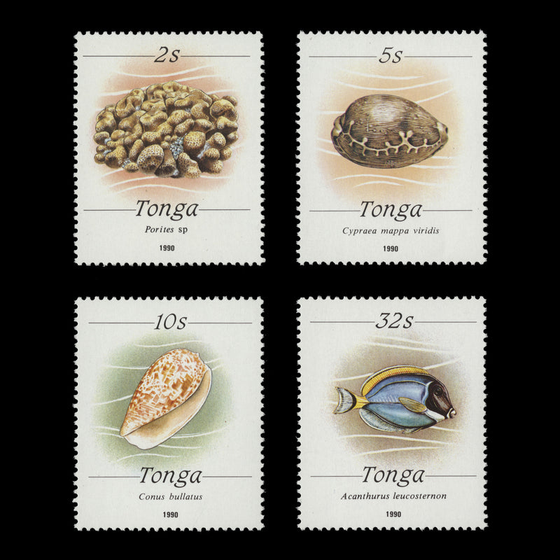 Tonga 1990 (MNH) Marine Life & Birds definitives, '1990' imprint