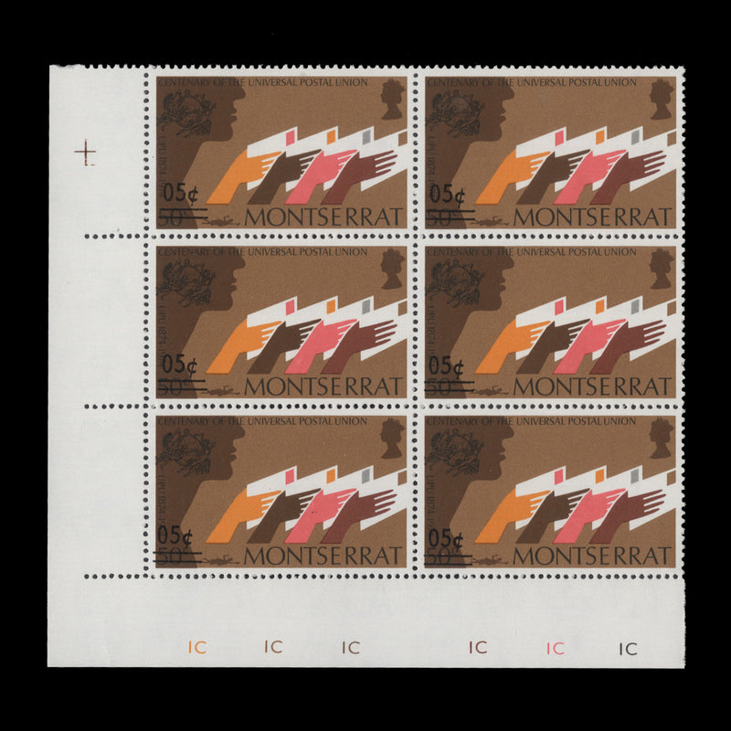 Montserrat 1974 (MNH) 5c/50c UPU Centenary plate block