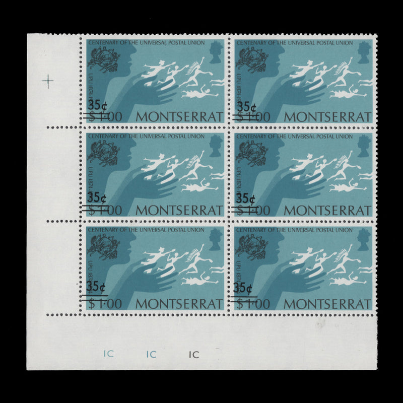 Montserrat 1974 (MNH) 35c/$1 UPU Centenary plate block