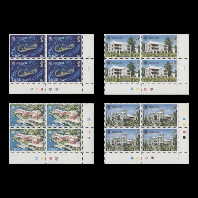 Bermuda 1980 (MNH) Commonwealth Finance Ministers Meeting plate blocks