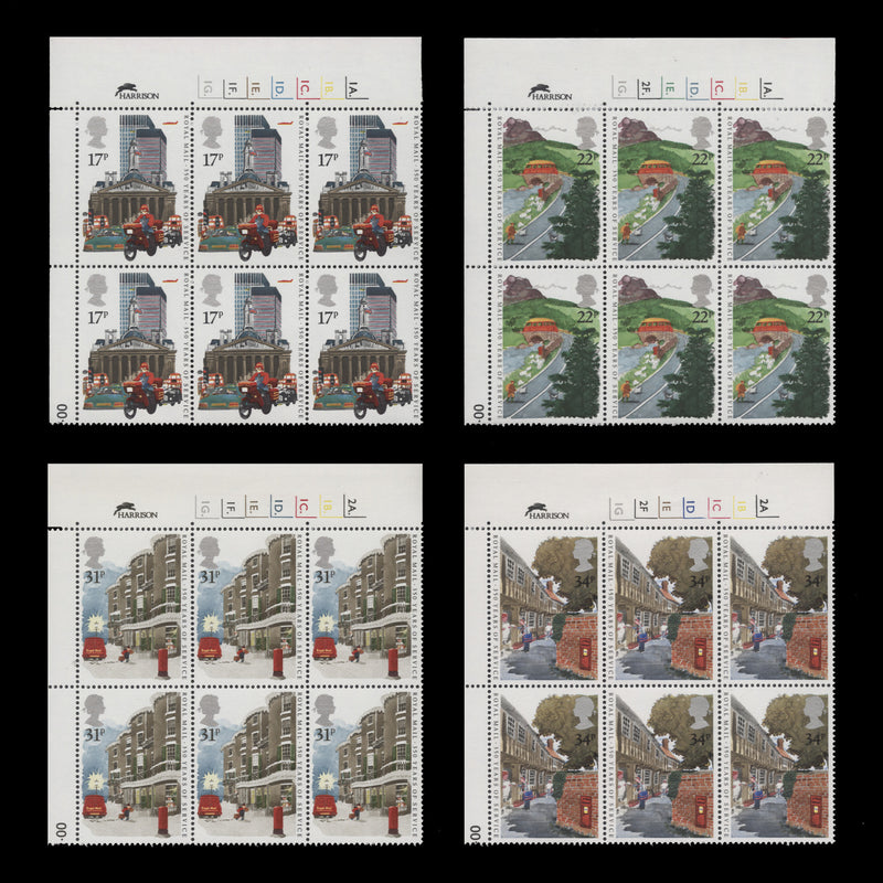 Great Britain 1985 (MNH) Postal Service cylinder blocks