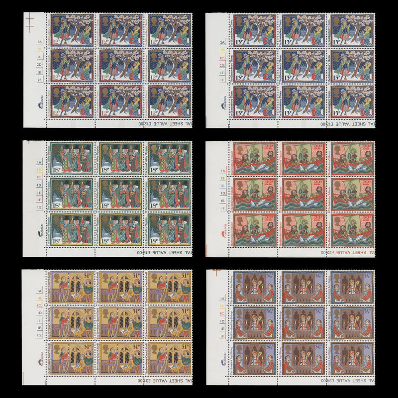 Great Britain 1986 (MNH) Christmas cylinder blocks