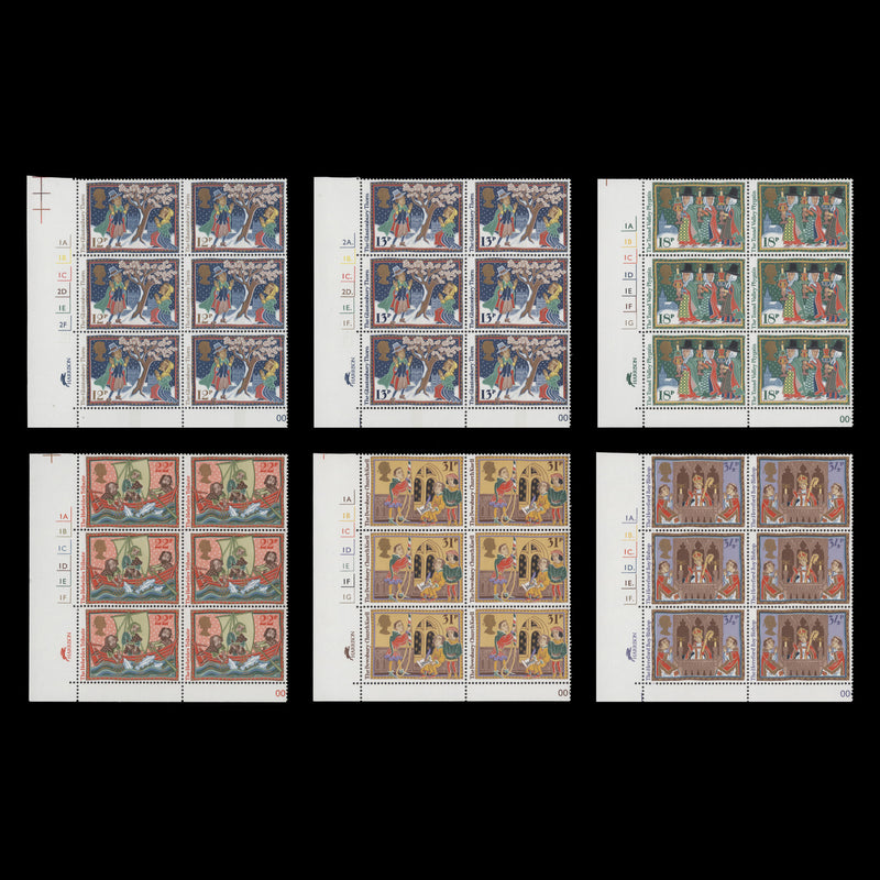 Great Britain 1986 (MNH) Christmas cylinder blocks