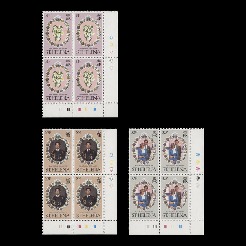 Saint Helena 1981 (MNH) Royal Wedding plate blocks