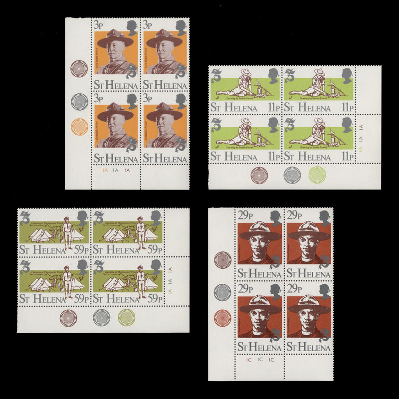 Saint Helena 1982 (MNH) Scouting Anniversary plate blocks