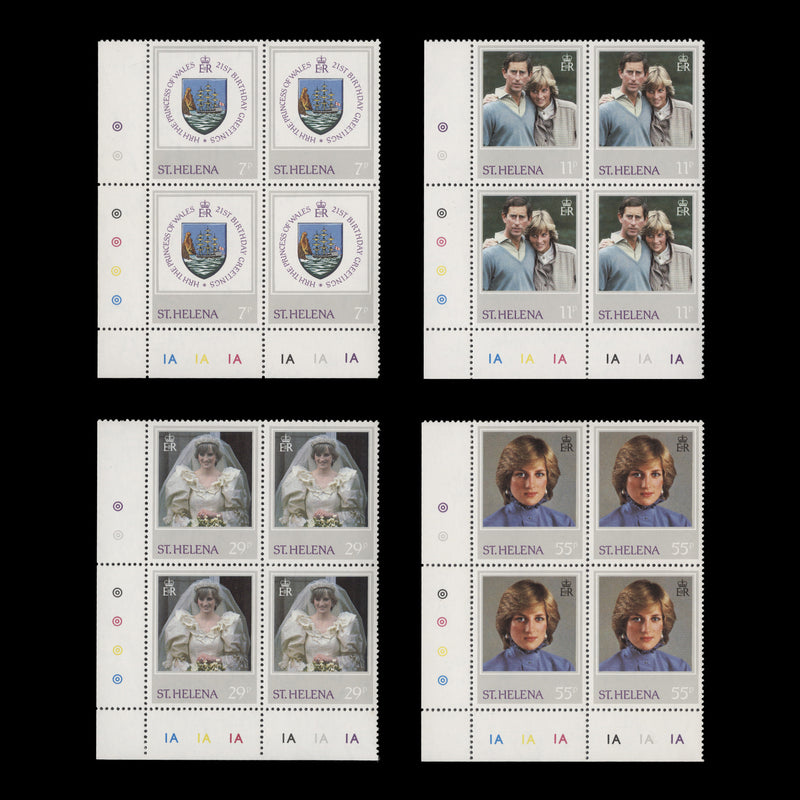 Saint Helena 1982 (MNH) Princess Diana's Birthday plate blocks