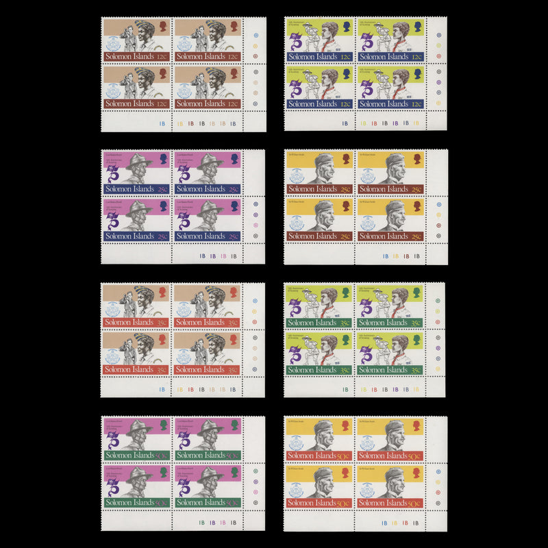 Solomon Islands 1982 (MNH) Scouting Anniversary plate blocks