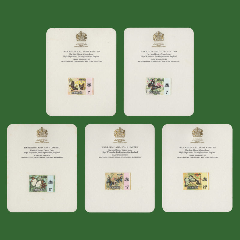 Melaka 1977 Butterflies definitives presentation cards