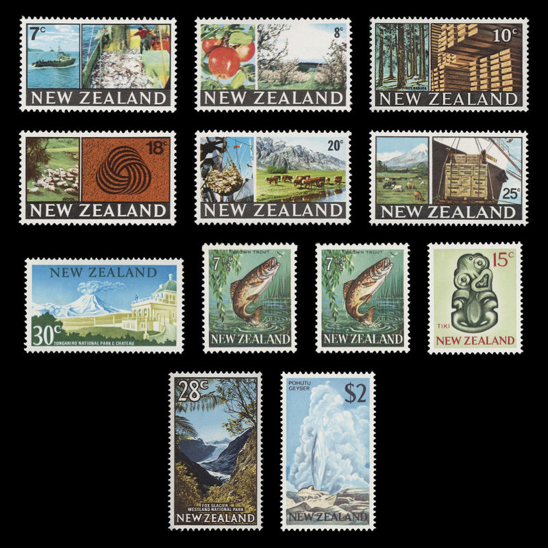 New Zealand 1967 (MNH) Decimal definitives,  additional values and altered colours