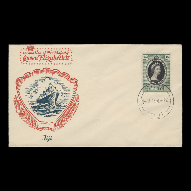 Fiji 1953 (FDC) 2½d Coronation, SUVA