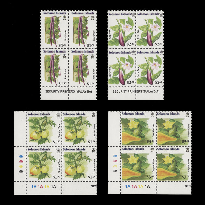 Solomon Islands 2010 (MNH) Vegetables imprint/plate blocks