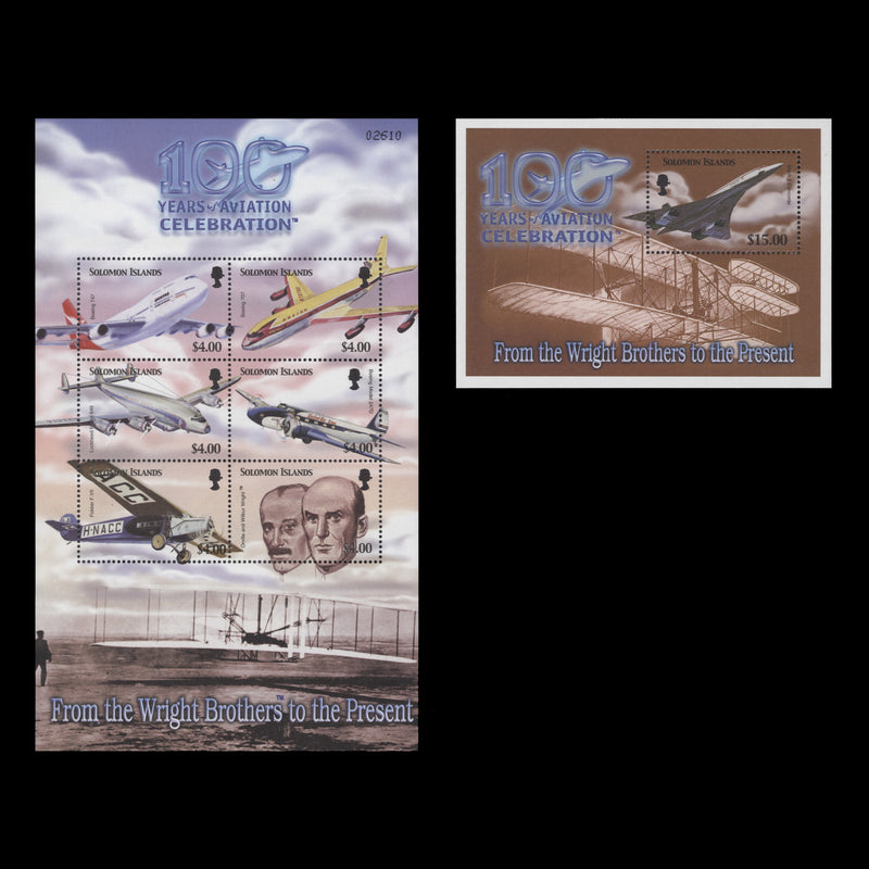 Solomon Islands 2003 (MNH) Powered Flight Centenary miniature sheets