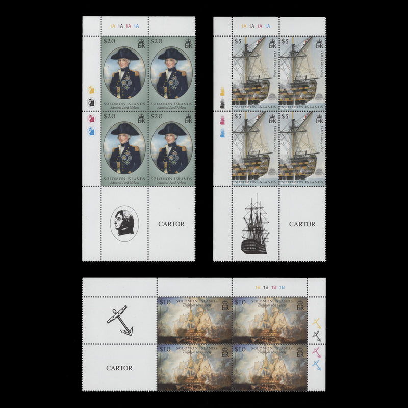 Solomon Islands 2005 (MNH) Battle of Trafalgar Bicentenary plate blocks