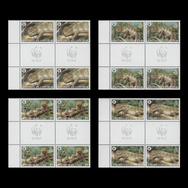 Solomon Islands 2005 (MNH) Prehensile-Tailed Skink gutter blocks