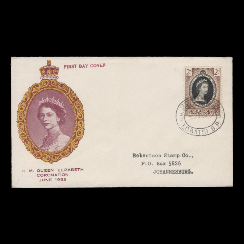 Bechuanaland 1953 (FDC) 2d Coronation, LOBATSI