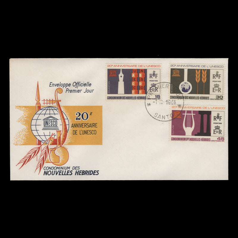 Nouvelles Hebrides 1966 (FDC) UNESCO Anniversary, SANTO