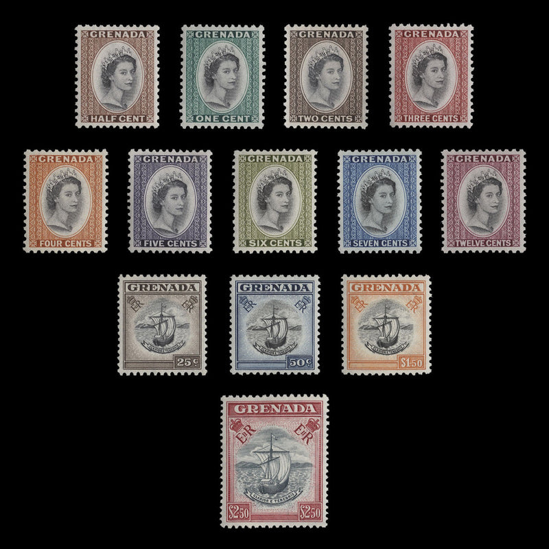 Grenada 1953-59 (MLH) Definitives, script watermark