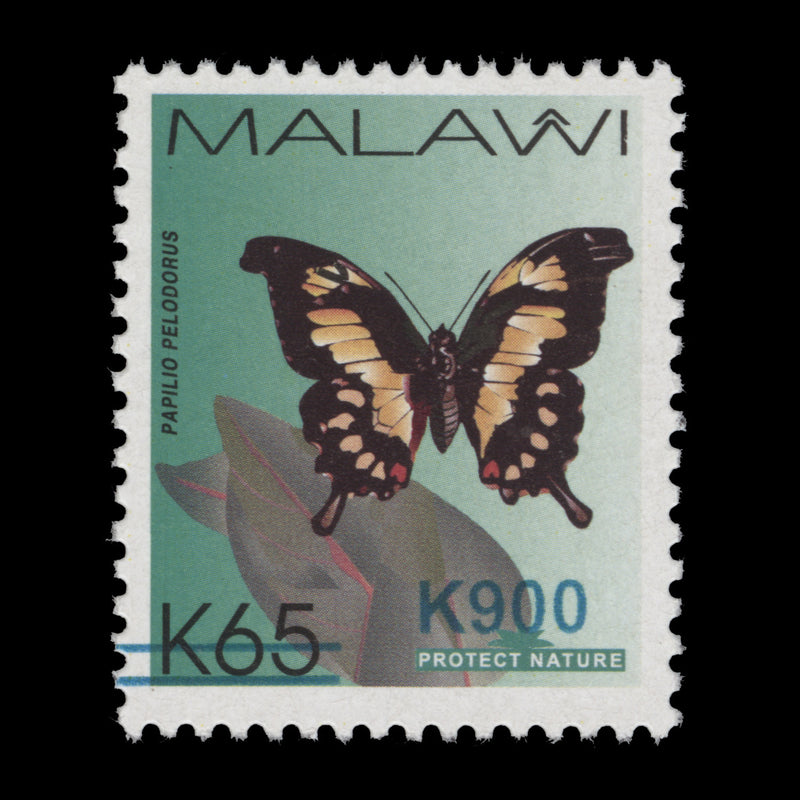 Malawi 2018 (MNH) K900/K65 Papilio Pelodorus with trial surcharge in blue