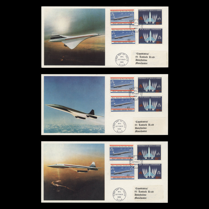 New Hebrides 1968 (FDC) Anglo-French Concorde Project, VILA