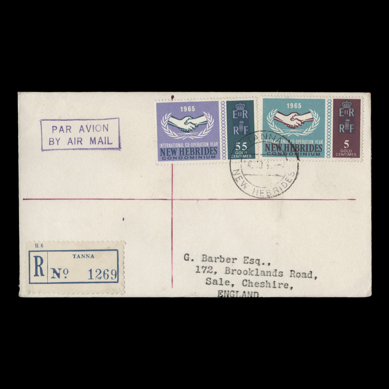 New Hebrides 1965 (FDC) International Co-operation Year, TANNA