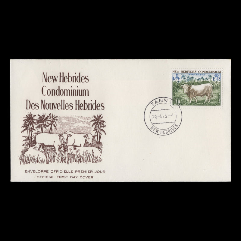 New Hebrides 1975 (FDC) f10 Charolais Bull, TANNA