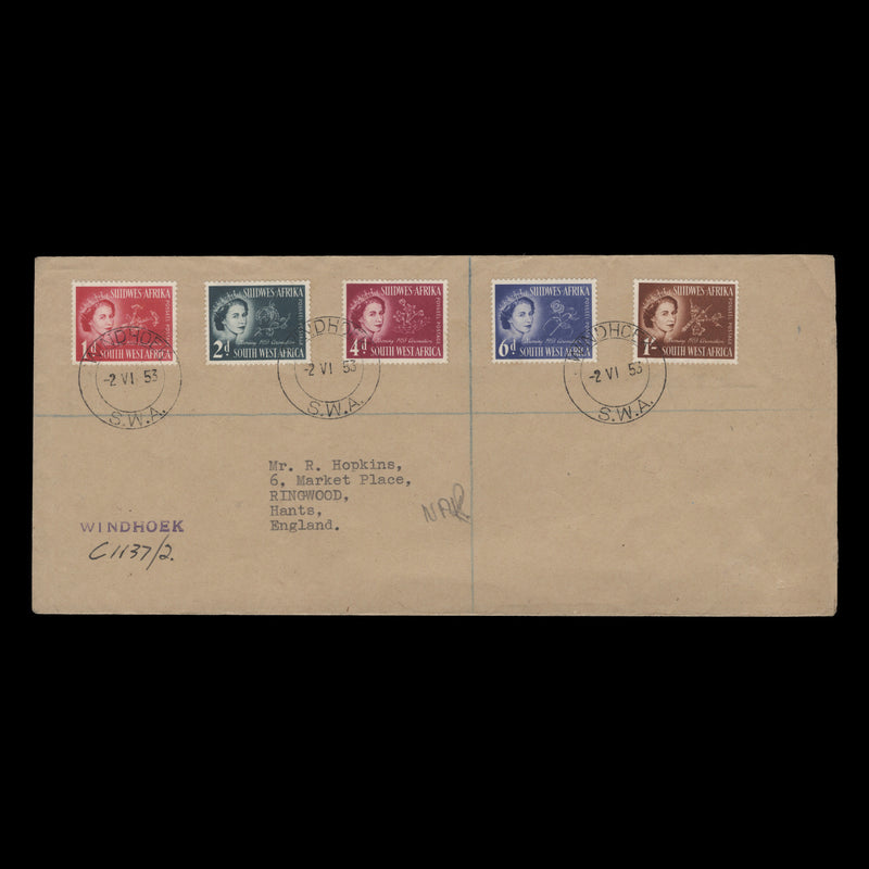 South West Africa 1953 (FDC) Coronation, WINDHOEK