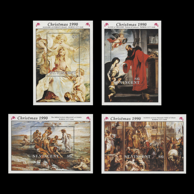 Saint Vincent 1990 (MNH) Christmas miniature sheets