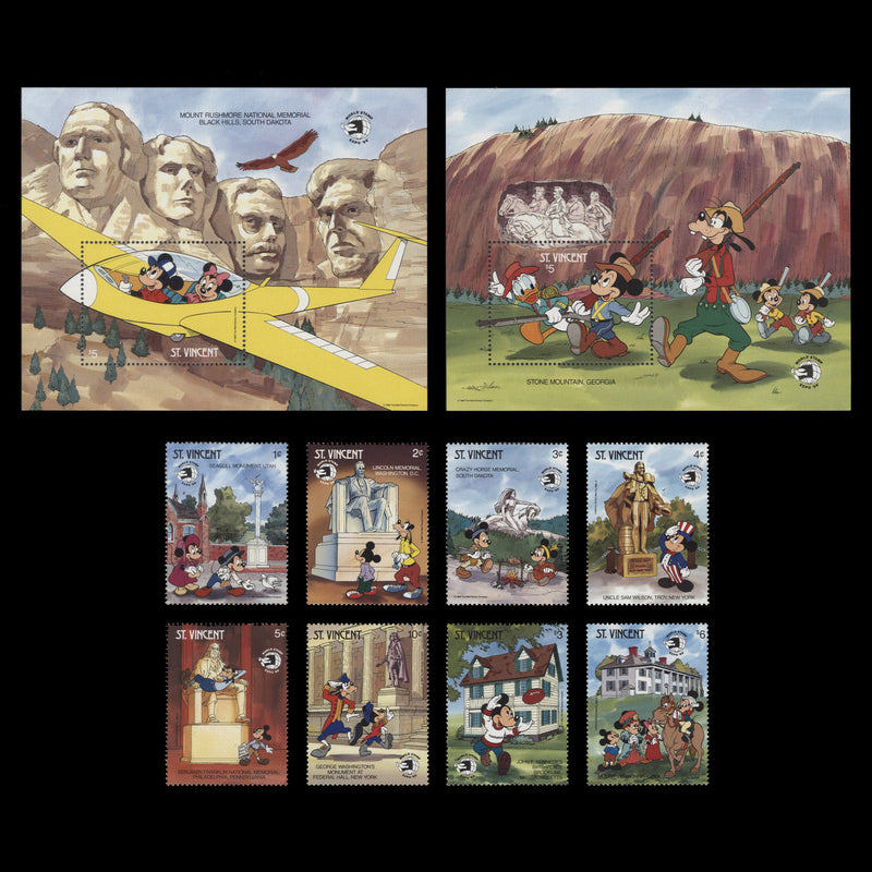 Saint Vincent 1989 (MNH) Stamp Exhibition, Washington set and miniature sheets