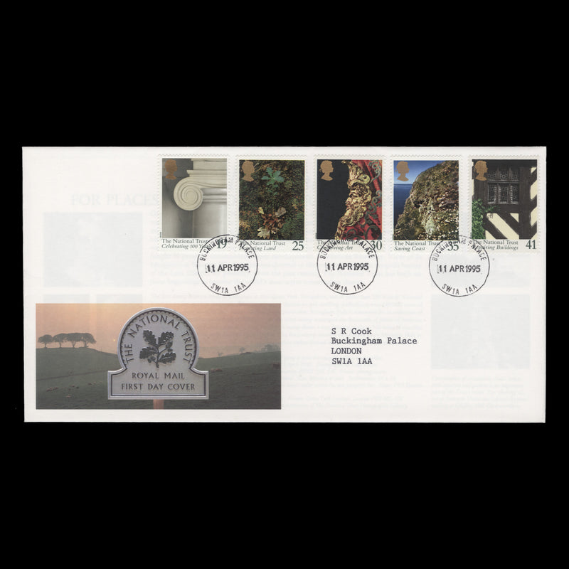 Great Britain 1995 National Trust Centenary first day cover, BUCKINGHAM PALACE