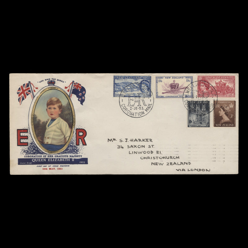 New Zealand 1953 Coronation day flight cover, WELLINGTON