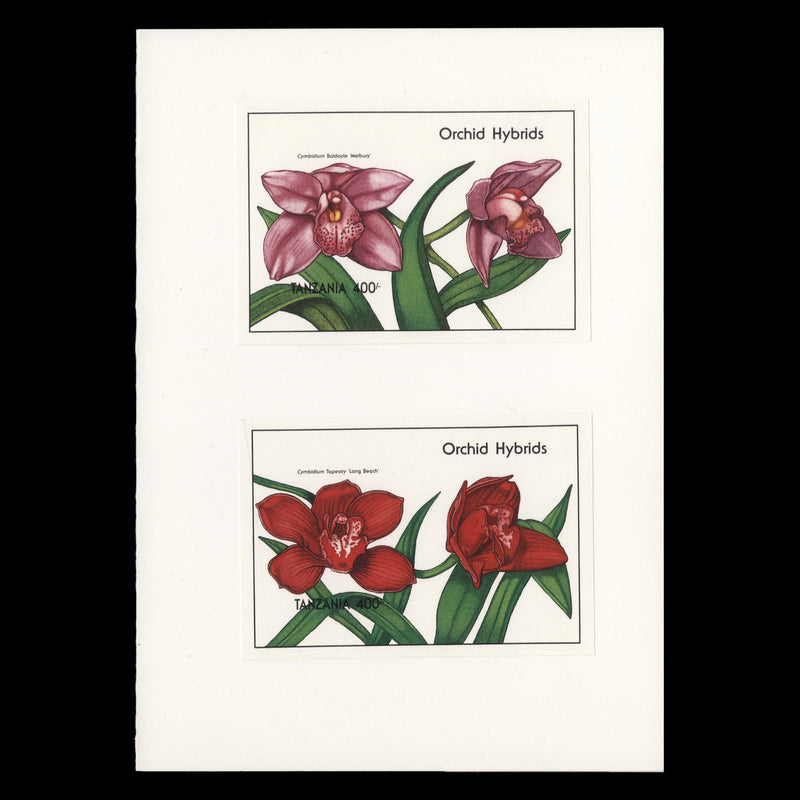 Tanzania 1991 Orchids imperf proofs in presentation folders