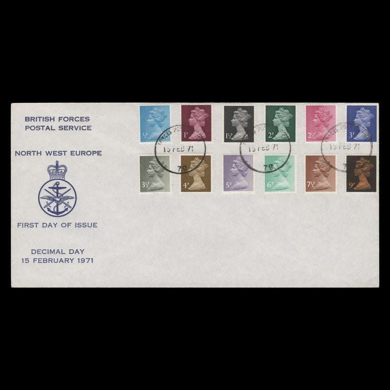 Great Britain 1971 Definitives first day cover, FORCES POST OFFICE