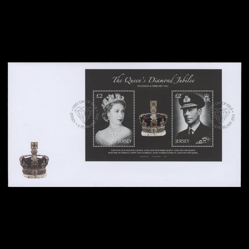 Jersey 2012 Diamond Jubilee miniature sheet first day cover